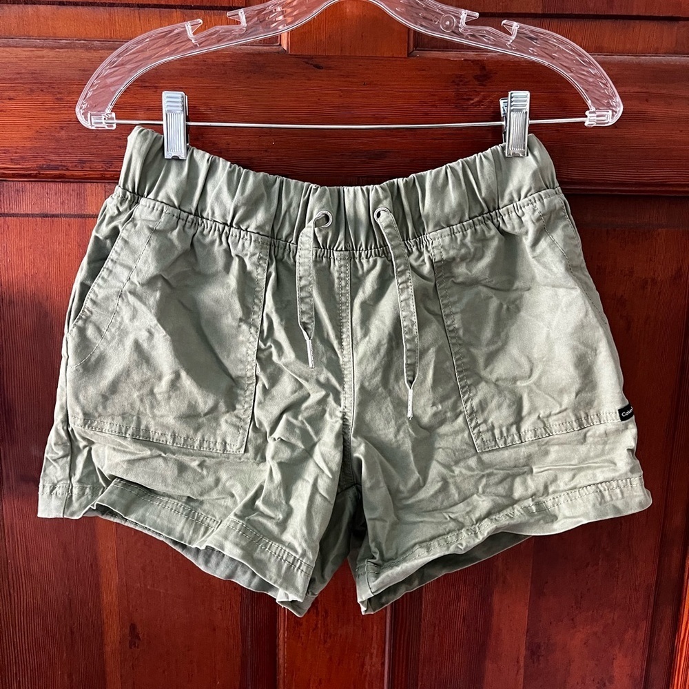 Calvin Klein Jeans Olive Green Utility Shorts Women’s L Large Drawstring Cargo